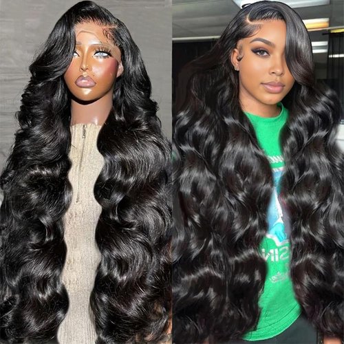 POSHANCE 26inch 13x6 Lace Front Wigs Human Hair 180% Density Body Wave HD Lace Front Wigs Human Hair Pre Plucked Natural Color Virgin Human Hair Lace Front Wigs for Women