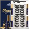 Menaka Magnetic Eyelashes Natural Look - Magnetic Lashes with Eyeliner Kit 4 Tube Strong Magnetic Eye Liner. 3D Reusable Magnet Lashes with Applicator,Easy to Apply. 10 Pairs