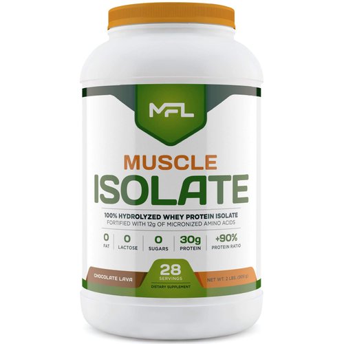 MFL 100% Isolate Protein l 30g of Protein l 12g Amino Acids l Keto Friendly l Low Carbs l 2 lbs. (Chocolate Lava)