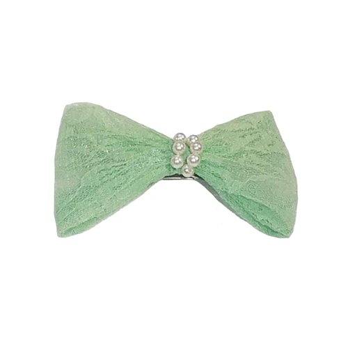 Pearl Lace French Barrette Hair Clip (Mint)