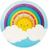 BLUE PANDA 1000 Pcs Rainbow, Cloud, and Sunshine Sticker Roll for Kid's Birthday Party Favors, Decorations, and Classroom Gifts, 8 Cute Smiley Face Designs (1.5 Inches)