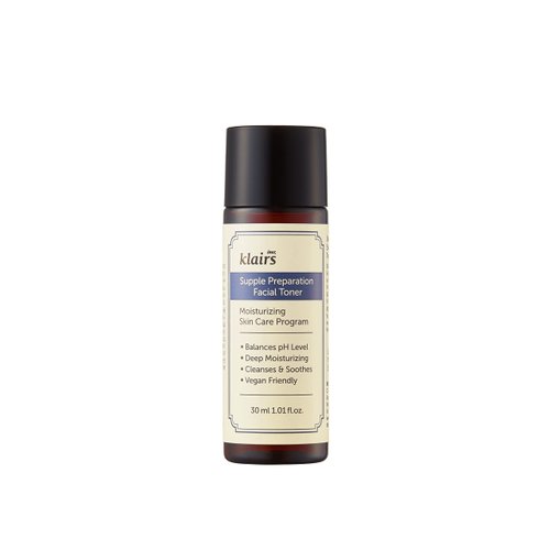 [DearKlairs] Supple Preparation Facial Toner, with Hyaluronic Acid, moisturizer, Without paraben and Alcohol, Korean Skin Care, Hydrating Toner for face, Sensitive Skin Toner (30ml, 1.01 Fl Oz)