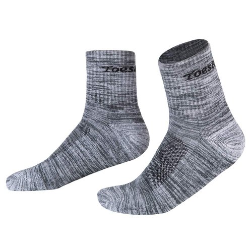 Toes&Feet Men's 3-Pack Grey Anti Odor No Blister Quarter Cushion Sports Socks, Size 6-12