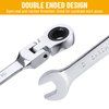 Pilida 10mm Ratchet Wrench Flex Head: Box End Wrench 12Pt| Metric Ratcheting Combination Chrome Vanadium