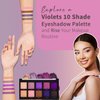 Profusion Cosmetics Violets 10 Shade Eyeshadow Palette, Glows Elegance and Sophistication With Captivating Vibrant Colors Achieve Stunning Eye and Rise Your Makeup Routine With Premium Beauty Tool