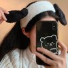 Miroksh Kawaii Dog Ears Face Wash Headband with Matching Spa Wristbands Cuff Hair Scrunchy for Women Girls Makeup Beauty Skincare Headwrap Kids Cute Cartoon Costume Accessory
