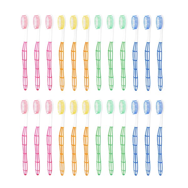EasyHonor 24 PCS Rainbow Toothbrush, Individually Wrapped Bulk Toothbrushes, Colorful Manual Disposable Travel Toothbrush Set.