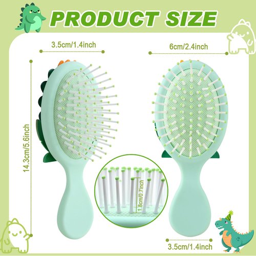 mini hair brush for kids, small toddler Hair Brush, travel hair brush for Boys and Girls Baby ，Detangler Brush for Wet or Dry Hair Thick or Curly Natural Straight Hair(green)