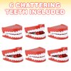 ArtCreativity Chattering Teeth Wind Up Toy, Set of 6, Windup Chomping Toy Mouth, Dental Tooth Party Decorations, Fun Birthday Party Favors for Kids, Dentist Office Toys, Joke Gag Gift