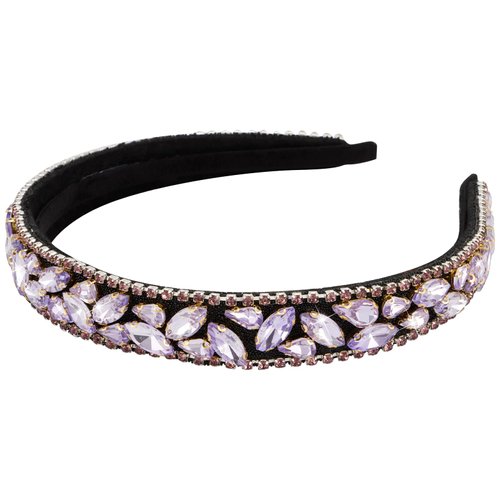 Wecoe Purple Headband Rhinestone Headband Women Non Slip Fashion Bling Sparkly Diamond Headband Wide Hair Band Holiday Birthday Holiday Gift Formal Hair Accessories For Women Girls