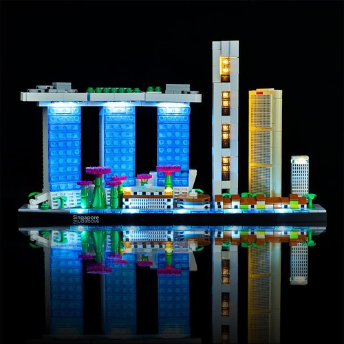 Kyglaring Only LED Lighting Kit Lights Set Designed for Lego Architecture Skyline Collection: Singapore 21057 Building Model Kit - Without Lego Set