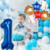 Baseball Balloons 1st Birthday Decorations for Boys, Baseball Party Decorations Baseball Sports Theme Party Supplies, 40 inch Foil Number Balloons Number 1 Balloon Blue Red White Sports Balloon Kits