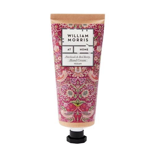 William Morris At Home Strawberry Thief Hand Cream | Leave Hands Soft & Cared For | Patchouli & Red Berry Scented | Strawberry Thief Print | Perfect Stocking Filler, 100ml