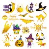 Partywind Metallic Glitter Halloween Temporary Tattoos for Party Decorations, 100 Styles Halloween Tattoo Stickers for Party Supplies Favors, Halloween Kids Treats Goodie Bag Stuffers (6 Sheets)
