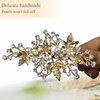 CROWN GUIDE Gold Rhinestone Hair Clips for Women Bridal Hair Pins Piece Wedding Hair Accessories for Brides Leaf Flower Pearl Barrettes for Girls