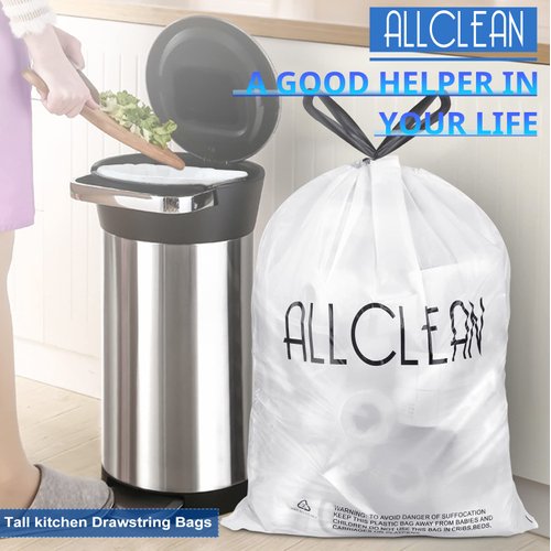 Newest 15 Gallon Trash Bags, Tall Kitchen Garbage Bags 13-15 Gallon Drawstring, Ultra Strong Recyclable Trash Bags Unscented Trash Can Liners For Kitchen and Commercial 30 Count (Pake of 1)
