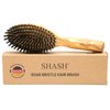 SHASH Everyday 100% Boar Bristle Hair Brush - Made in Germany | Suitable For Thin To Normal Hair, Firm, and Naturally Conditioning | Enhance Texture, Exfoliate, and Stimulate the Scalp
