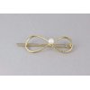 Gold infinity barrette outline shape metal hair clip barrette gold shiny clip