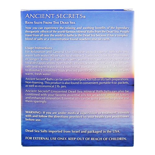ANCIENT SECRETS Bath Salts from the Dead Sea, Unscented, 16 Ounce