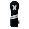 Sunfish Leather Golf Headcover Set 1-3-X Driver Fairway Hybrid Black and White !