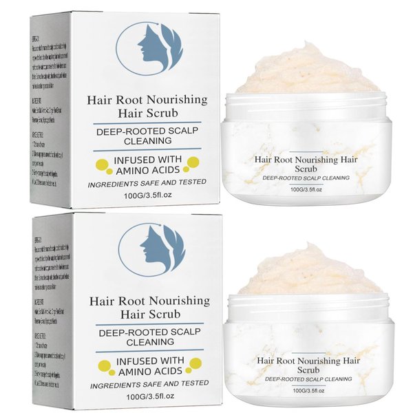 2 Pcs Hair Scalp Exfoliator Scrub, Hair Root Nourishing Hair Scrub, Itchy Scalp Treatment for Dandruff, Hair Scrub for Deep Cleansing, Scalp Exfoliator Scrub for Build Up, for Healthier Hair Growth