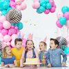 Teal Blue Pink Balloon Garland Arch Kit, Blue Pink Balloon Arch Latex Party Balloons with Inflatable Disco Ball for Girls Music Birthday Party Decorations Wedding Baby Shower Summer Party Supplies