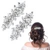 Mabor 2Pcs Rhinestone Hair Clips Pearl French Hairpins Crystal Hair Clips Bling Rhinestones Bridal Barrette Sliver Wedding Hairpins Hair Accessories for Women Girls Bridesmaid