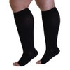 Mojo Compression Socks for Women and Men 20-30 mmHg - Open Toe Medical Compression Stockings for Bariatric Surgery Recovery, Swelling, Lymphedema - Black, Medium - AB211