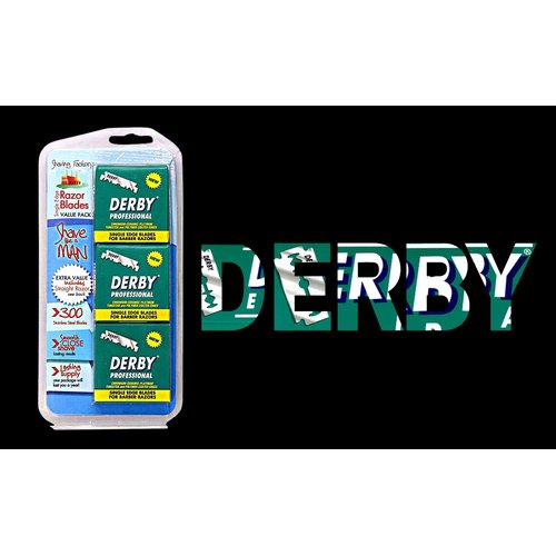 300 Derby Professional Single Edge Razor Blades comes with free Shaving Factory Straight Razor