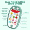 Baby Dinosaur Cell Phone Toy Removable Soft Teether Case, Lights, Music & Adjustable Volume Kids Play & Learn Pretend Phone Infant Toddler, Preschool Holiday Birthday Gift Girl Boy 18 Months (Green)