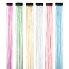 Glitter Mix Colors Hair Extensions Festival Party Highlights Clip in Hair Sparkling Tinsel Hairpieces Straight Hair 24 Inches of Handmade Suitable for DIY Women Kids Girls (mix01)