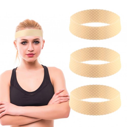 JJUNW 3 PCS Wig Grip Band, Adjustable Silicone Wig Headband, Non Slip Wig Bands Elastic Wig Gripper, Women Men Wig Bands Sweat-Proof Hold Wig Cap Hairband for Keeping Wigs(Skin Color)