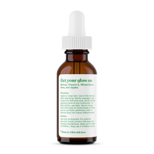 ASUTRA 2.5% Retinol Serum, 1 fl oz - Hyaluronic Acid, Vitamin E, Wheat Germ, Aloe, & Jojoba Oil, Plumping Face Serum