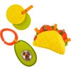 Fisher-Price Baby Toys Taco Tuesday Set, 3 Pretend Food Rattle & Sensory Activities for Newborns​ Ages 3+ Months