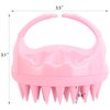 BTYMS Silicone Hair Scalp Brush Shampoo Brush Scalp Massager Exfoliating Hair Cleaning Brush Head Scrubber for Shower - Pink