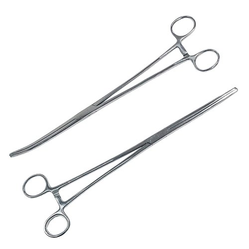 SURGICAL ONLINE Set of 2 Premium Quality 10&quot; Rochester Pean Hemostat Forceps Straight &amp; Curved Cl...