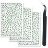 3 Sheets Face Gems Self Adhesive Rhinestones Stick on Face Jewels Stickers Decorations for Face, Makeup, Nail, Crafts (Green)