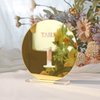 HZGUEOSTB Acrylic Wedding Table Numbers 1-15 with Stands,4.8"Round Mirror Gold Table Number Signs and Holders for Wedding Reception, Party, Event, Centerpiece Decoration (Gold, 1-15)