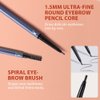 Waterproof Eyebrow Pencil,Ultra-Fine Mechanical Pencil with Spoolie Brush,Eyebrow Pencil Soft Textured,Easy to Color,Draws Tiny Brow Hairs and Fills in Sparse Areas,Create Natural Eye Brow,Gray