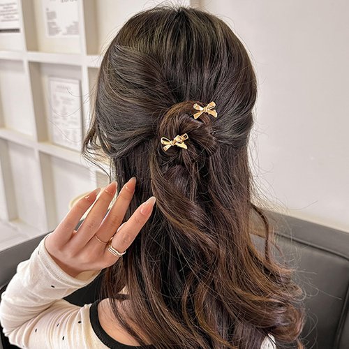 Totelux Gold Bow Hair Clips Metal Alligator Clips Cute Bow Hair Barrettes for Women Girls Hair Accessories Birthday Wedding Party Supplies Gift 4PCS