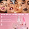 Color Changing Lip Oil,Magic Color Changing Moisturizing Lip Glow Oil,Plumping Glimmer Hydrating Glow Lipstick,Long Lasting Lip Glow Oil, Nourishing Repairing & Non-sticky Primer Lip (#06, 0.12 Fl Oz)