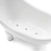 1piece 5.6" White Ceramic Mini Bathtub Soap Dish Small Planter Makeup Organizer Container Hamster Bathtub (White)