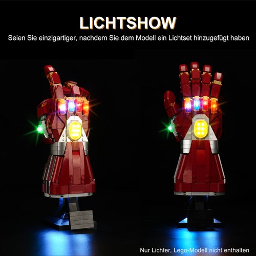 cooldac LED Light for Lego 76223 Nano Gauntlet Building Kit, Lights Kit Compatible with Lego 76223 (NOT Included Lego Sets)