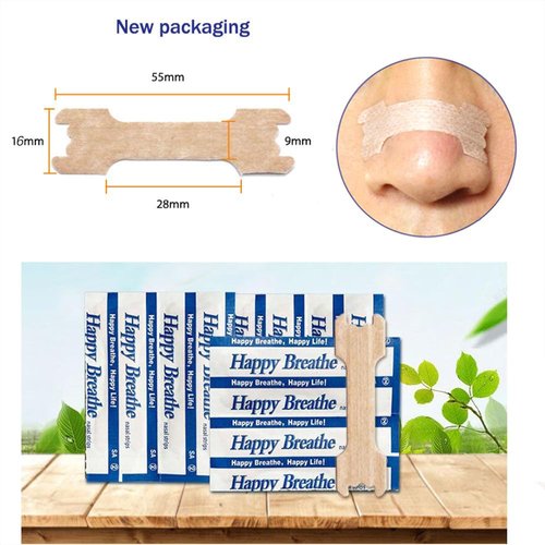 RZJZGZ Anti Snoring Nasal Strips Medium Better Breathe Anti Snoring Improve Sleeping Nasal Pads(55 * 16mm) (50Pack)