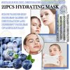 LZYLLS 22 Pack Sheet Face Mask Set,Moisturizing Long Lasting Facial Sheet Masks Combo,Hydrating Face Masks for All Skin Types