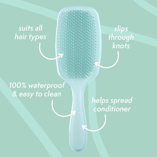 Nature Spell No Knots Detangling Hair Brush | Detangles All Hair Types | For Wet & Dry Hair | Eliminates Knots & Reduces Breakage | (Glossy Turquoise)