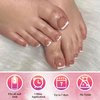 AddFavor White French Tip Press on Toenails,120Ppcs Short Glossy Nude Toe Nails Press ons Artificial Fake Toe Nail Tips Acrylic Press on Toenails for Women