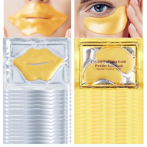 BliBling 30 Pairs Lip Masks & Eye Mask, Under Eye Patches for Puffy Eyes, Dark Circles, Wrinkles, Moisturizing Lip Mask Crystal Lip Pads, Crystal Collagen Eye Pads Skincare for Men & Women