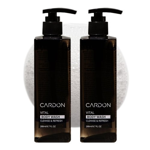 Cardon Acne Clearing Men's Body Wash, Korean Skin Care, All Natural Green Tea Extract, Sea Buckthorn, & Cica Combat Breakouts, Prevent Body Odor to Deeply Cleanse w/o Stripping (2 PK)