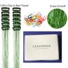 Clip in Hair Tinsel Pack of 12 Pcs 24 Inch Glitter Green Heat Resistant Sparkle Fairy Hair Extensions Accessories for Kids Girls & Women(24Inch 12Pcs,Grass Green)